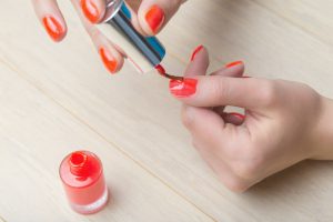 Manicure process at home, nails painting